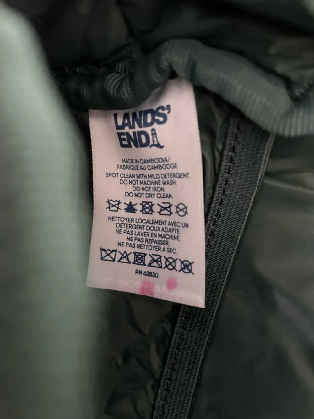 Lands End Ultra Light Quilted Forest Green Puffer Adjustable Crossbody Bag Cabin